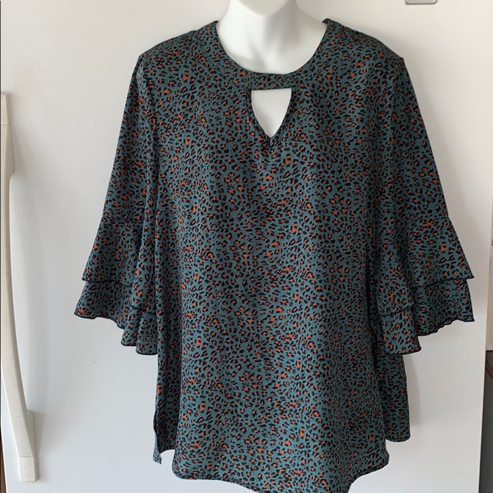 3/4 Sleeve Leopard Print Blouse